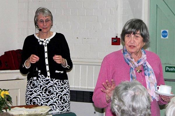 Valerie stands aside while Jean Stone tells us about her new book River Cherwell.jpg